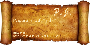 Papesch Júnó névjegykártya